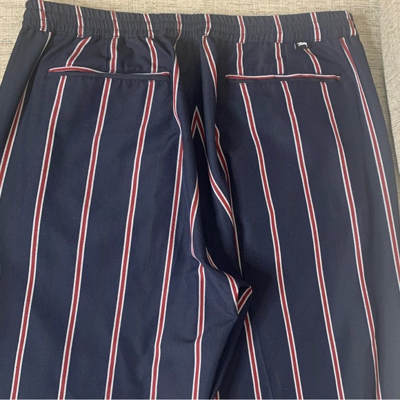 💫HP‼️💫 Men’s NWT STUSSY Bryan Pant in Navy/Black/Red/Gray Stripes, Size XL - Picture 7 of 8